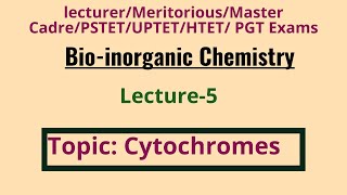 Cytochromes A B amp C and Cytochrome P450  Bioinorganic chemistry  lecture5 [upl. by Ainat]