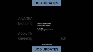 ANAGRAM is Hiring Motion Graphic Designer  Apply Now [upl. by Ecirtam372]