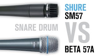 Shure SM57 vs Beta 57A  SOLO amp MIX  Snare Drum Dynamic Microphone comparison test shootout 52A 91A [upl. by Zinn]