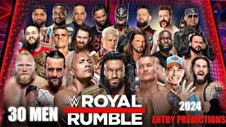 WWE ROYAL Rumble 2024 100 CONFIRMED ENTRY PREDICTIONS 30 MEN Royal Rumble 2024 ENTRY [upl. by Rochette]