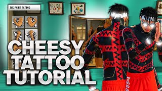 NBA 2K22 CHEESY TRYHARD MULTI STRIPE TATTOO TUTORIAL KingSuperior TATTOOS [upl. by Monaco938]