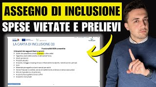 ASSEGNO DI INCLUSIONE spese VIETATE prelievo TAGLI e bonifico [upl. by Varion385]