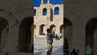 Amphitheater at the parthenon Acropolis travel athens shorts [upl. by Malinde]