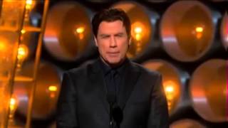 John Travolta mispronounces Idina Menzel at the 2014 Oscars [upl. by Lainad]