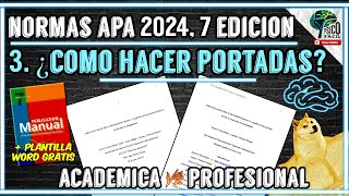 PORTADAS SEGÚN NORMAS APA 2024  PARA TRABAJOS ACADÉMICOS TESIS Y PUBLICACIONES 7ma ed [upl. by Roshan399]