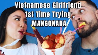 Vietnamese Girlfriend Trying Mangonada For the First Time San Diego Cat Cafe [upl. by Yelak]