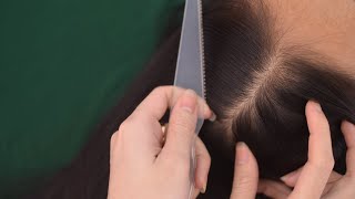 ASMR Hair Sounds With Hair Parting Hair Play Hair Combing Real Person For Relaxation [upl. by Zetnahs]