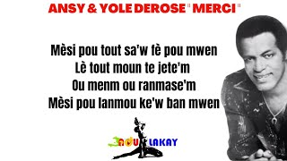 ANSY amp YOLE DEROSE quot MERCI quot Lyrics  Paroles [upl. by Jolenta]