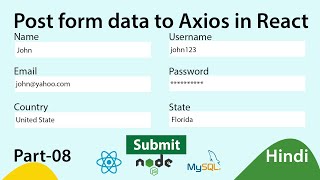 How to post form data to Axios API with React JS [upl. by Arbma601]