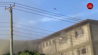 Buruburu Girls High School dormitory on fire students seen escaping through windows [upl. by Eirellav]