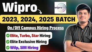 🔥Wipro 2023 2024 2025 BATCH OffOn Campus All Hiring Status  Elite Turbo Star Wilp SIM Hiring [upl. by Aivilys]