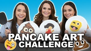 Pancake Art Challenge with Rosanna Pansino  Merrell Twins [upl. by Aihsak]