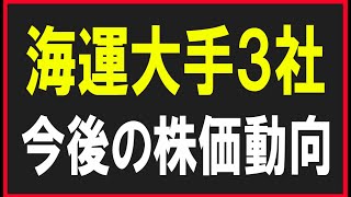 海運大手3社（日本郵船・商船三井・川崎汽船）の株価動向について。株式テクニカルチャート分析 [upl. by Lonier95]