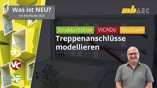 Treppenanschlüsse modellieren Gebäude A B Von der Architektur zur Bemessung mbinar 24S81 [upl. by Hceicjow]