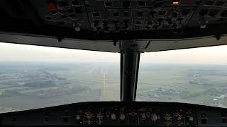 Landing in thick fog at Copenhagen CPH airport  Full video of the landing landing pilotview [upl. by Otrebmal]