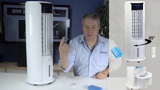 Ventilateur colonne avec rafraîchisseur et humidificateur VT520  60W PEARLTVFR [upl. by Zetrok]