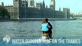 Amphibious Water Scooter Ride on the Thames 1960s  British Pathé [upl. by Laikeze]