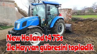 New Holland t4 75s ile kardeşim Özgür hayvan gübrelerini topladı [upl. by Haelhsa284]