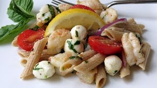 Ensalada de Pasta con Camarones  The Frugal Chef [upl. by Durward]