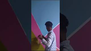 Wall designs aibro tape painting [upl. by Mlohsihc]