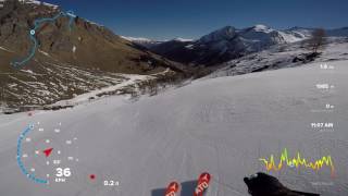 Hintertuxer Gletscher 2017  Talabfahrt quotschwarze Pfannequot mit GoPro stats  TEIL 2 [upl. by Seedman803]