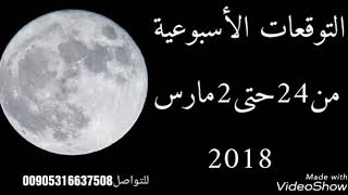 التوقعات الأسبوعية من 24فبراير وحتى 2مارس 2018 [upl. by Ileak481]