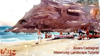 Alvaro Castagnet Watercolor Landscape Painting Demo  A Part of EPC Course [upl. by Yseulta]