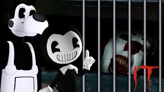 Minecraft BENDY AND THE INK MACHINE  BENDY HAS KIDNAPPED IT THE CLOWN AND TRAPPED IN HIS BASEMENT [upl. by Gibert]