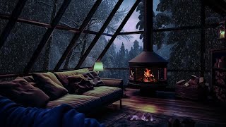 Deep Sleep with Blizzard amp Fireplace Sounds  Winter wonderland ASMR  Sleep in this Cozy Winter [upl. by Kidd]