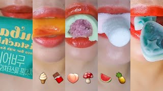 asmr 두바이 초코 아이스크림 얼음 탕후루 동결건조젤리 왁스젤리 마쉬멜로Dubai Chocolate Ice Cream Ice Tanghulu Freeze Dried Jelly [upl. by Noelle]