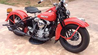 1947 Harley Davidson FL Knucklehead Running [upl. by Nirhtak]