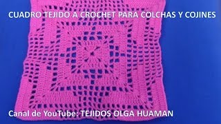 Cuadro fácil de tejer a crochet para colchas  cubrecamas y cojines paso a paso [upl. by Cheffetz797]