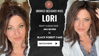 UniWigs Lori Human Hair Wig Review Black Forest Cake Stunning Brunetteuniwigsdesignerwigs [upl. by Adnorhs]