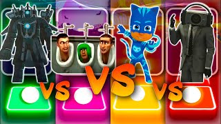 SKIBIDI TOILET 💩 Cameraman Titan 🆚 Pissoir 🆚 PJ Masks Catboy 🆚 Speakerman  Tiles Hop EDM Rush [upl. by Nedra148]