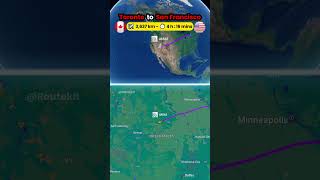 Toronto to San Francisco flight route 🌎✈ airlines airplane flight shorts [upl. by Natiha]