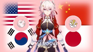 March 7th Hunt Voice in 4 Different Languages Skills amp Ultimate  Honkai Star Rail March 7th [upl. by Namialus]