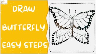 Butterfly Drawing  How to Draw a Butterfly Easy Steps 🦋 [upl. by Cumings719]