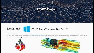 Install FeniCS on Windows  Section 1  Linux in Windows 10Linux subsystemPart 2 [upl. by Aerdied]