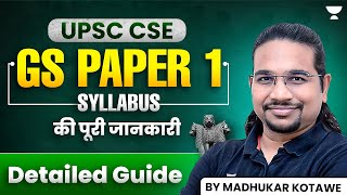 UPSC CSE  GS Paper 1 Detailed Syllabus Analysis  By Madhukar Kotawe [upl. by Haduhey]