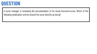 A nurse manager is reviewing the documentation of for newly licensed nurses [upl. by Eastman]