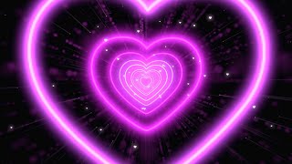 Heart Background  Neon Lights Love Heart Tunnel Loop  Animated Background  Wallpaper Heart [upl. by Denzil329]