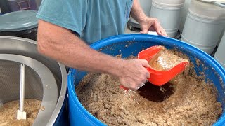 Separating over 450 pounds of honey from our wax cappings [upl. by Desberg]