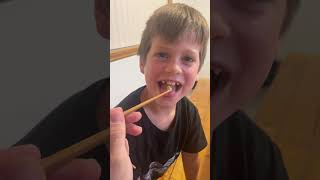 Kid tastes wasabi paste for the first time 🫨 🎥 CollabTalshaharfamily [upl. by Lovmilla]