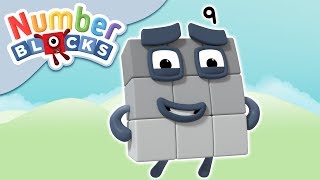 Numberblocks Super Strong Number 9  Learn to Count [upl. by Meerak]