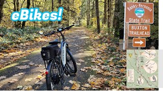 eBiking the BanksVernonia Trail in Oregon with a Aventon Level Commuter and 2 RadMini Fat Bikes [upl. by Ardnaed205]