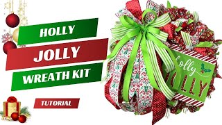 How To Create A Holly Jolly Christmas Wreath  DIY Tutorial [upl. by Inavoj200]