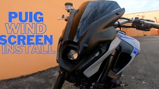 2021 Yamaha MT09 Puig Windscreen Installation [upl. by Morocco]