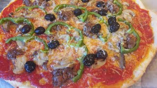 Pizza poivrons champignons et viande [upl. by Neelram]