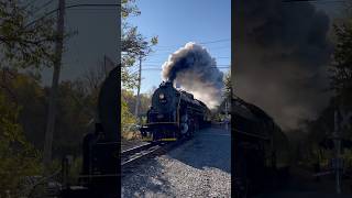 Steam Locomotive RampN 2102 rounds the bend at Bellemans Church Rd pulling a fall foliage excursion [upl. by Nanek]