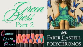 💚How to Colour a Green Dress  Polychromos  Grayscale Tutorial [upl. by Redfield759]